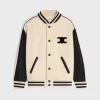 New triomphe teddy jacket in textured wool Women Jackets