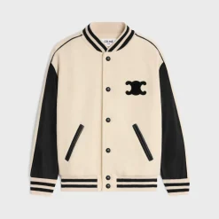 New triomphe teddy jacket in textured wool Women Jackets