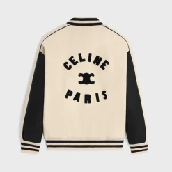 New triomphe teddy jacket in textured wool Women Jackets