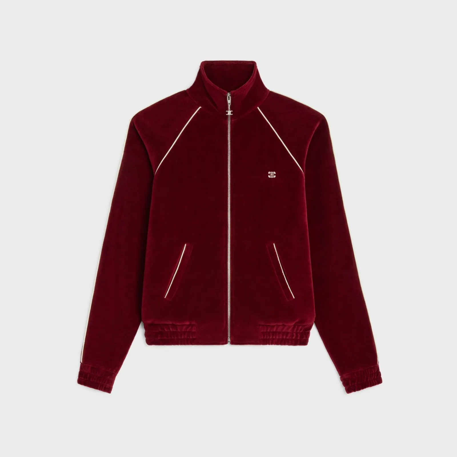 Online triomphe tracksuit jacket in velvet jersey T-Shirts And Sweatshirts | Coats & Blousons