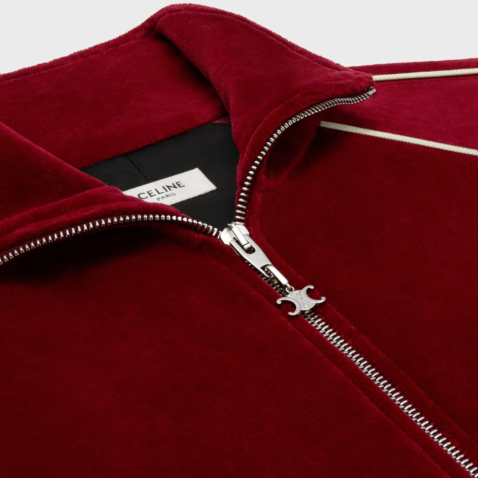 Online triomphe tracksuit jacket in velvet jersey T-Shirts And Sweatshirts | Coats & Blousons