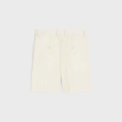 Discount triple-pleated masculin shorts in striped wool Women Pants And Shorts