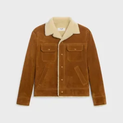 Best trucker jacket in split calfskin Coats & Blousons | Leather
