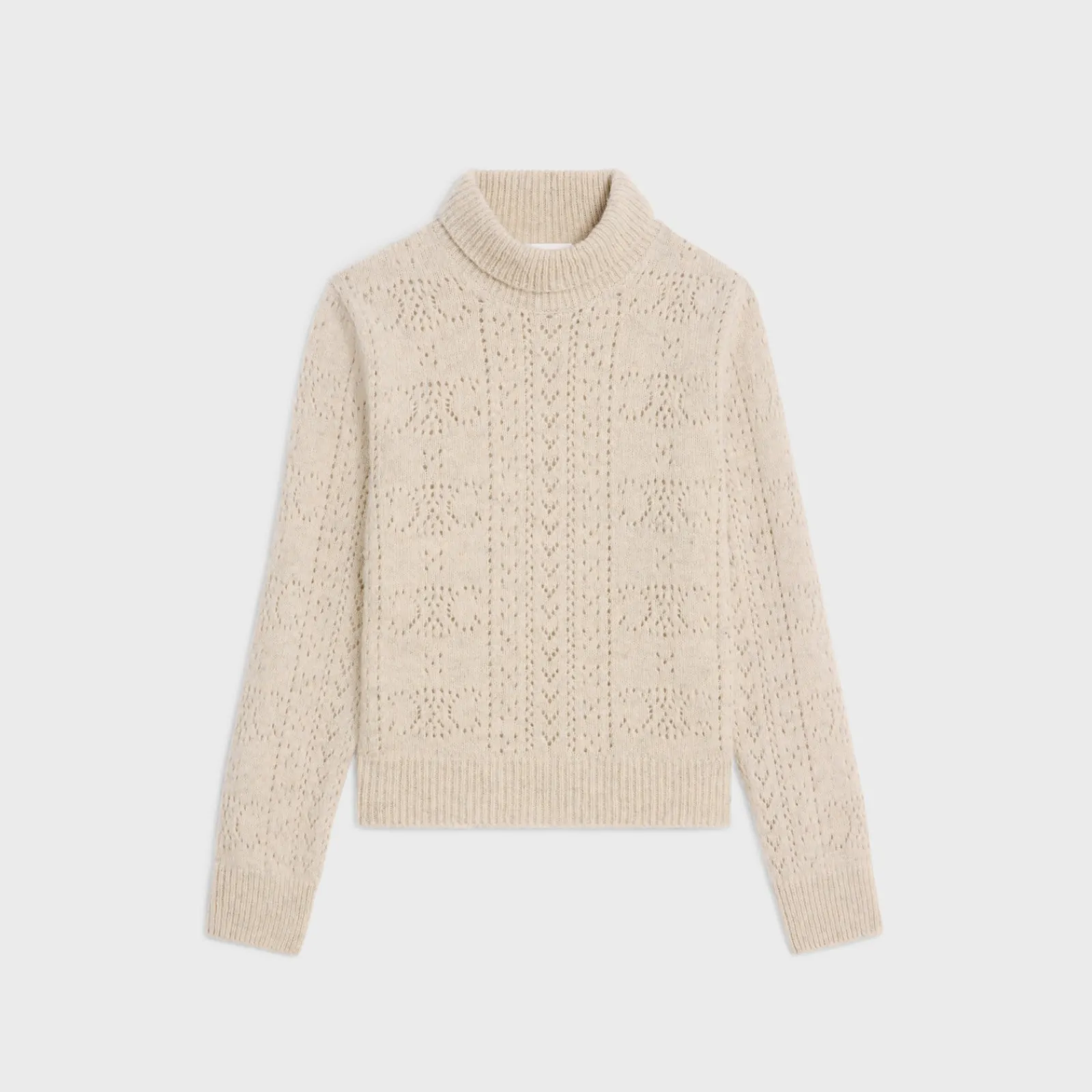 Clearance turtleneck sweater in Shetland pointelle Women Knitwear