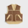 Online vintage-finish vest in shearling Women Leather And Shearling