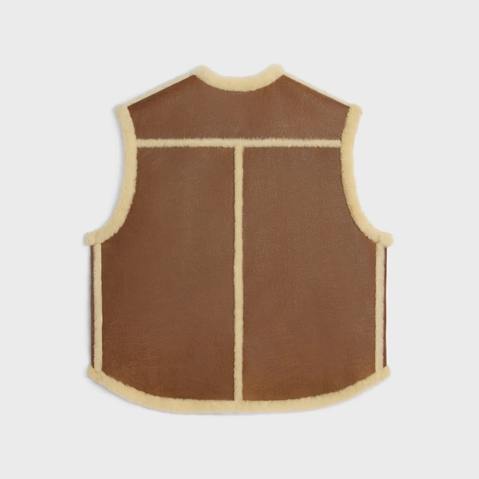 Online vintage-finish vest in shearling Women Leather And Shearling