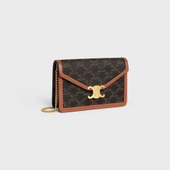 Best WALLET ON CHAIN MARGO in TRIOMPHE CANVAS and calfskin Women Margo | Triomphe Canvas