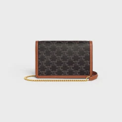 Best WALLET ON CHAIN MARGO in TRIOMPHE CANVAS and calfskin Women Margo | Triomphe Canvas