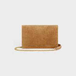 Outlet WALLET ON CHAIN MARGO in STRIPED SUEDE CALFSKIN Women Margo