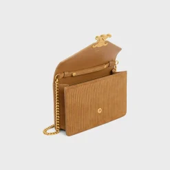 Outlet WALLET ON CHAIN MARGO in STRIPED SUEDE CALFSKIN Women Margo