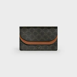 Clearance Wallet on strap in Triomphe Canvas and Smooth Lambskin Women Triomphe Canvas