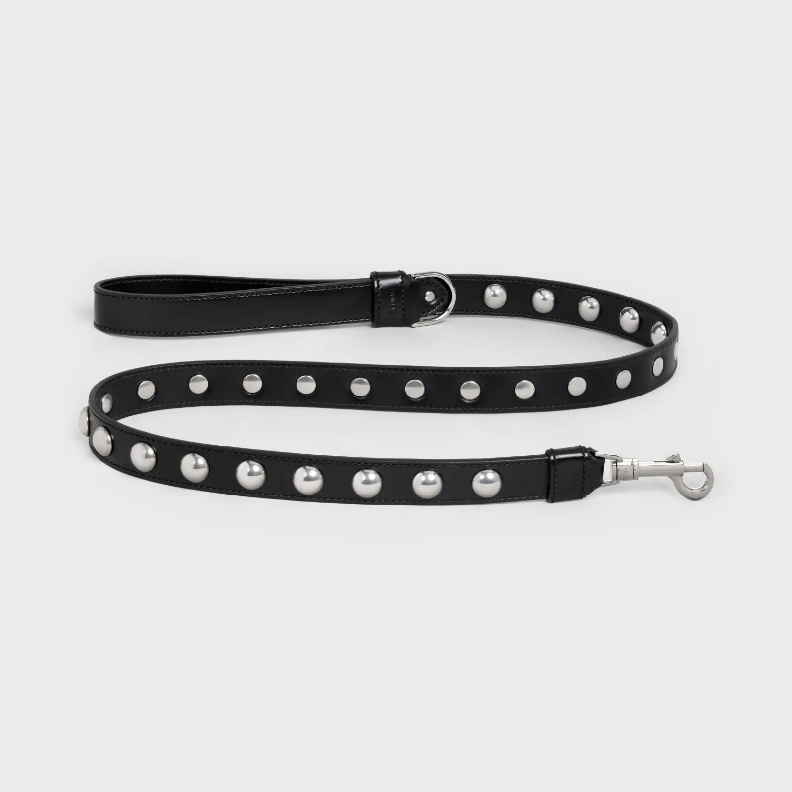 Fashion Wide Dog Leash in Smooth Calfskin with Studs Dog Accessories