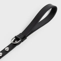 Fashion Wide Dog Leash in Smooth Calfskin with Studs Dog Accessories