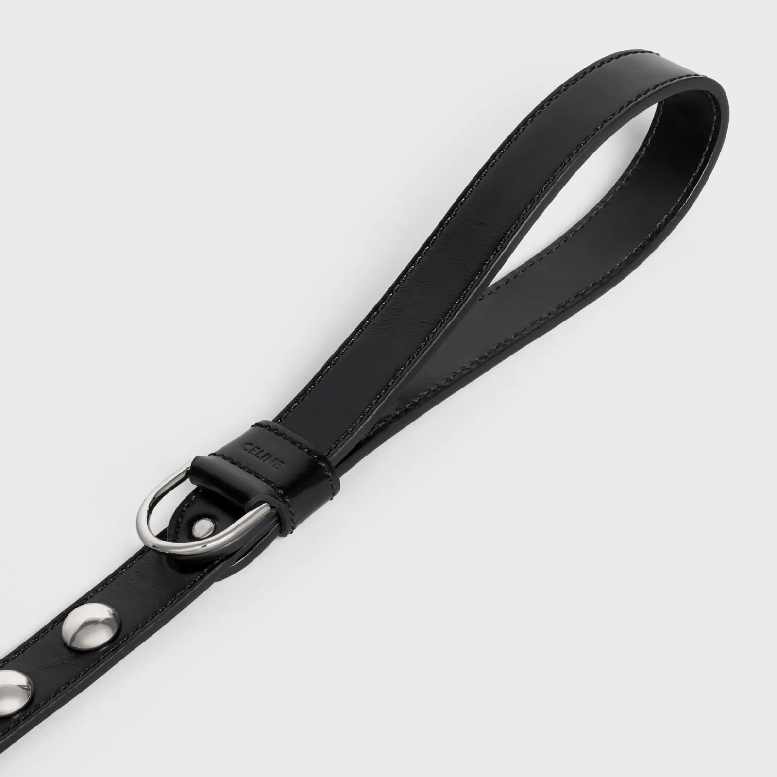 Fashion Wide Dog Leash in Smooth Calfskin with Studs Dog Accessories
