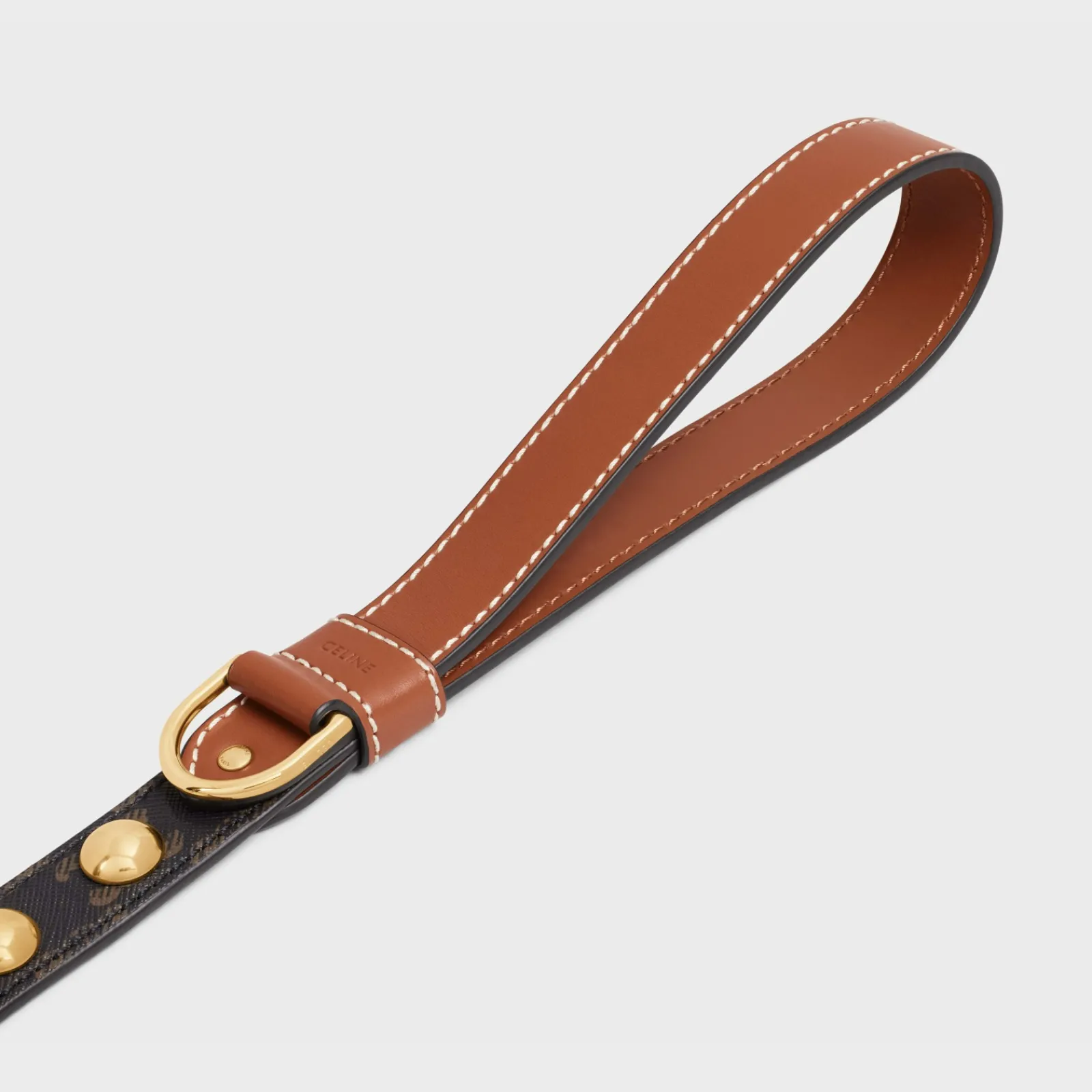 Clearance Wide Dog Leash in Triomphe Canvas and Calfskin with Studs Dog Accessories