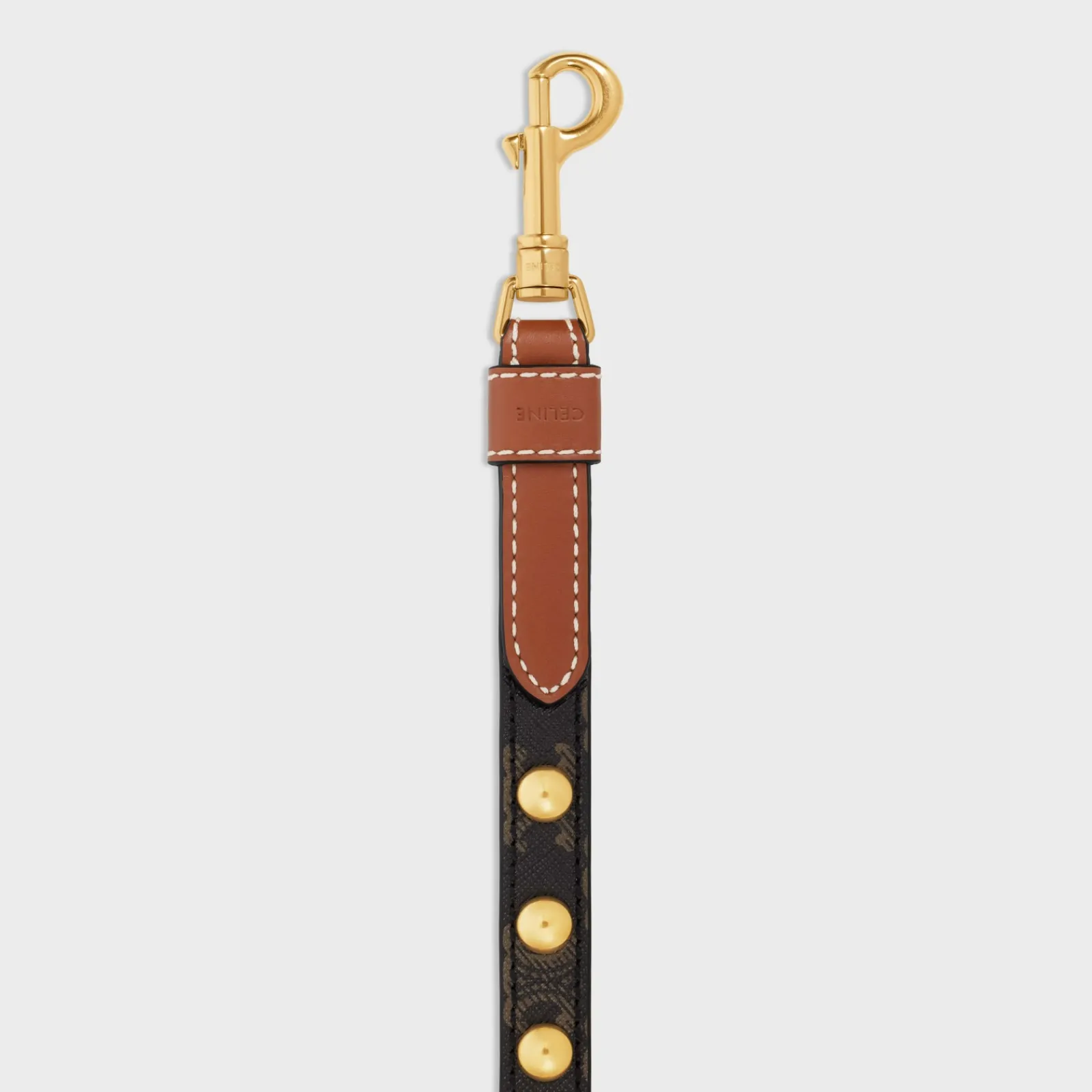 Clearance Wide Dog Leash in Triomphe Canvas and Calfskin with Studs Dog Accessories