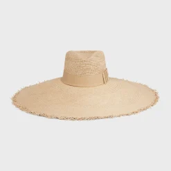 Clearance wide-brimmed triomphe hat in straw Women Hats And Gloves