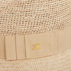 Clearance wide-brimmed triomphe hat in straw Women Hats And Gloves