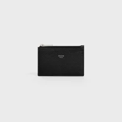 Clearance Zipped Card Holder in Grained Calfskin Essentials | Categories·Oin And Card Holders