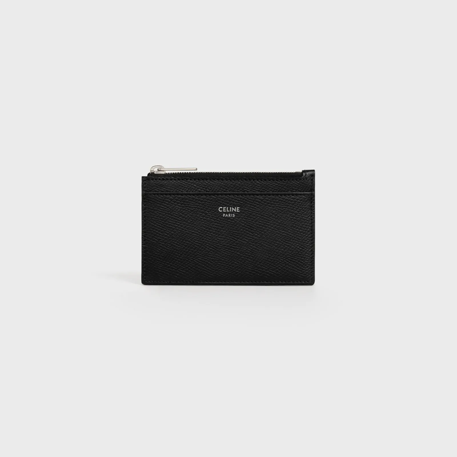 Clearance Zipped Card Holder in Grained Calfskin Essentials | Categories·Oin And Card Holders