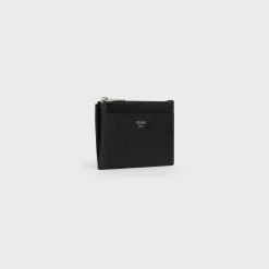 Clearance Zipped Card Holder in Grained Calfskin Essentials | Categories·Oin And Card Holders