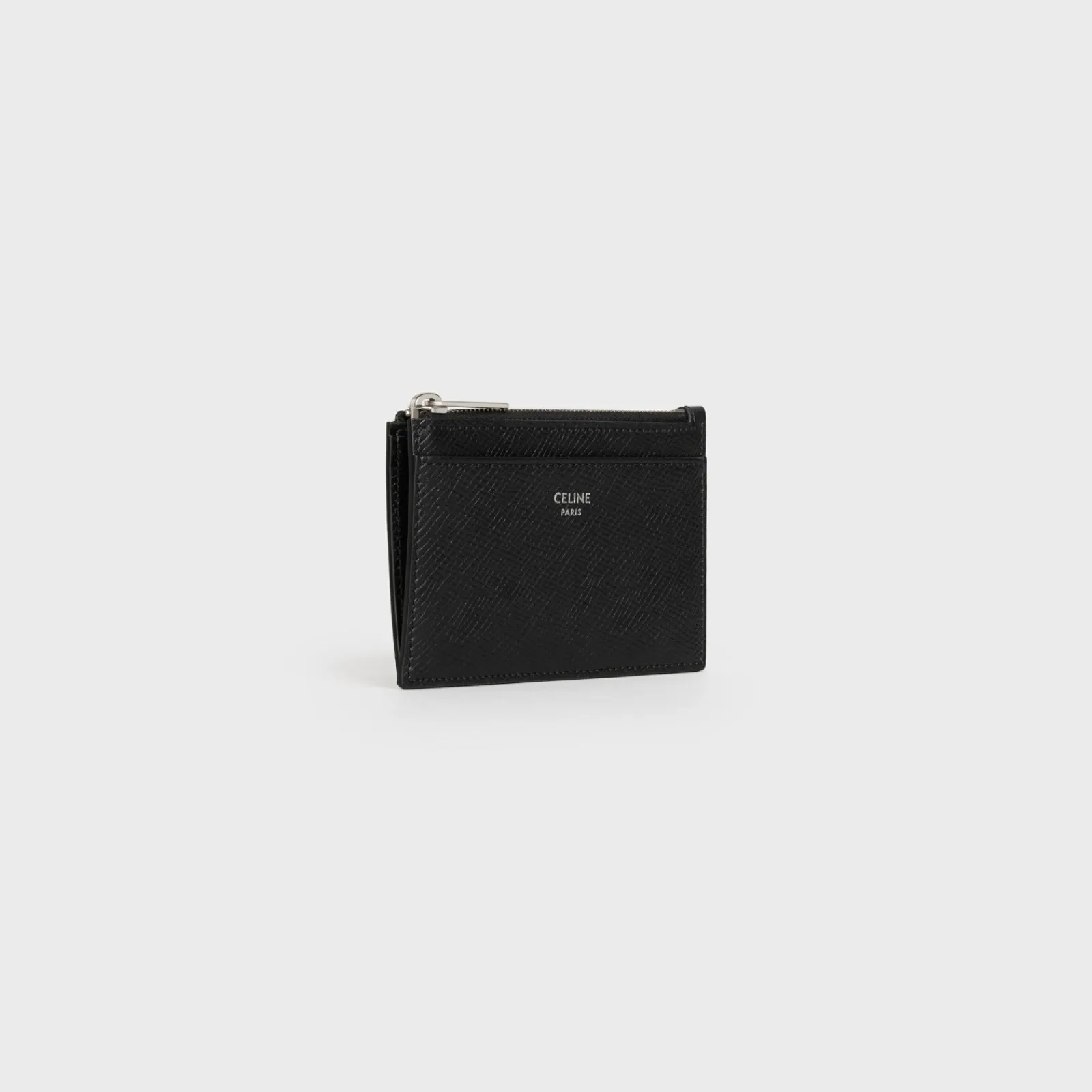 Clearance Zipped Card Holder in Grained Calfskin Essentials | Categories·Oin And Card Holders