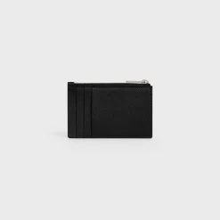 Clearance Zipped Card Holder in Grained Calfskin Essentials | Categories·Oin And Card Holders