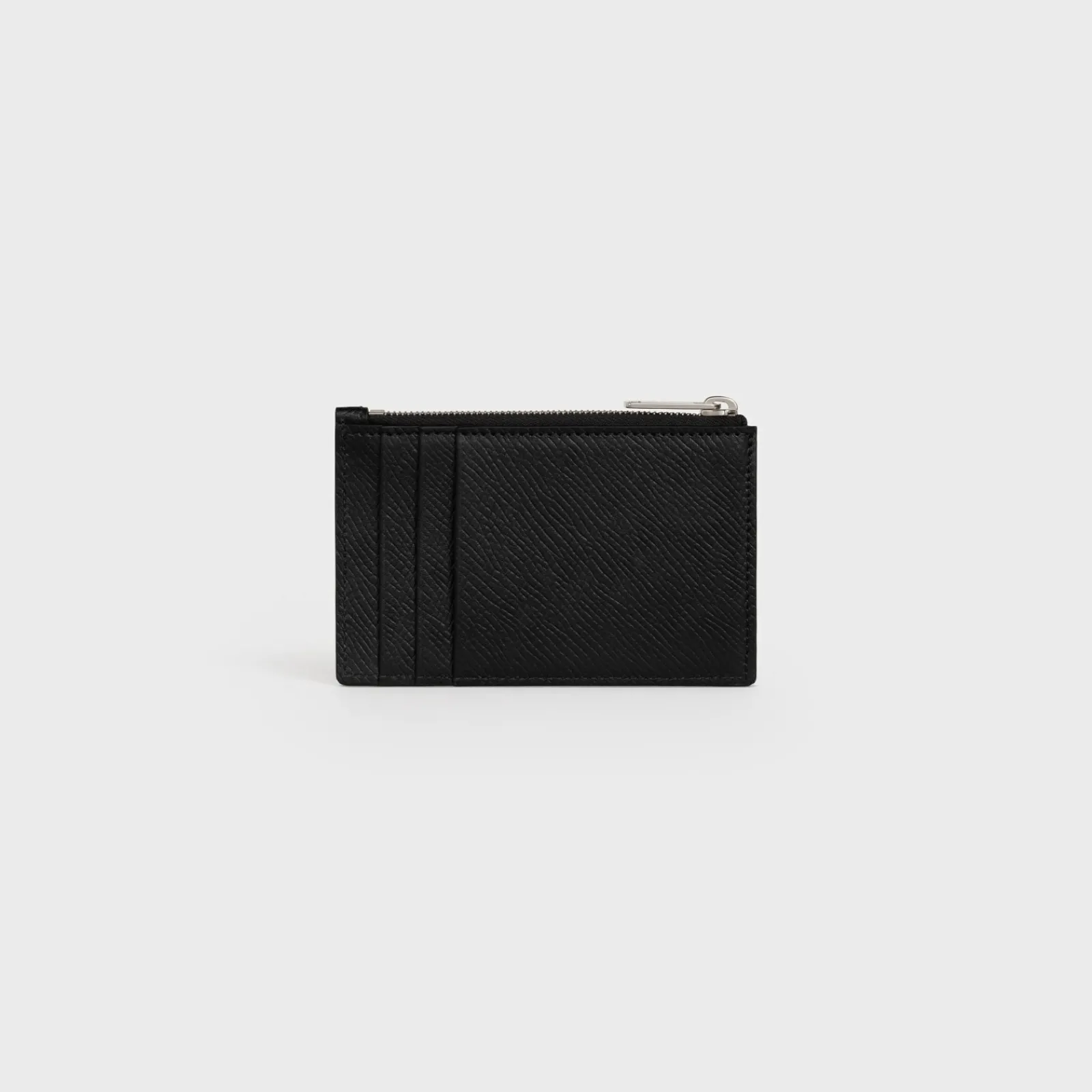 Clearance Zipped Card Holder in Grained Calfskin Essentials | Categories·Oin And Card Holders