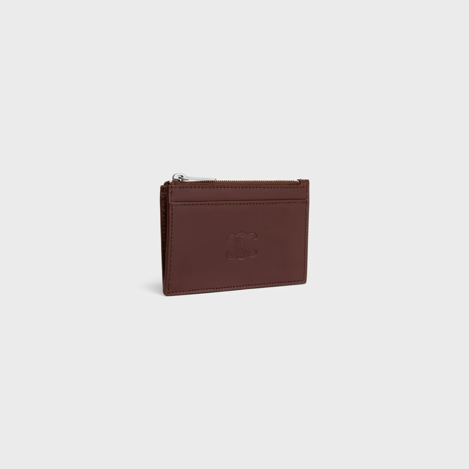 Best Zipped Card Holder in Satinated calfskin with triomphe embossed Categories·Oin And Card Holders