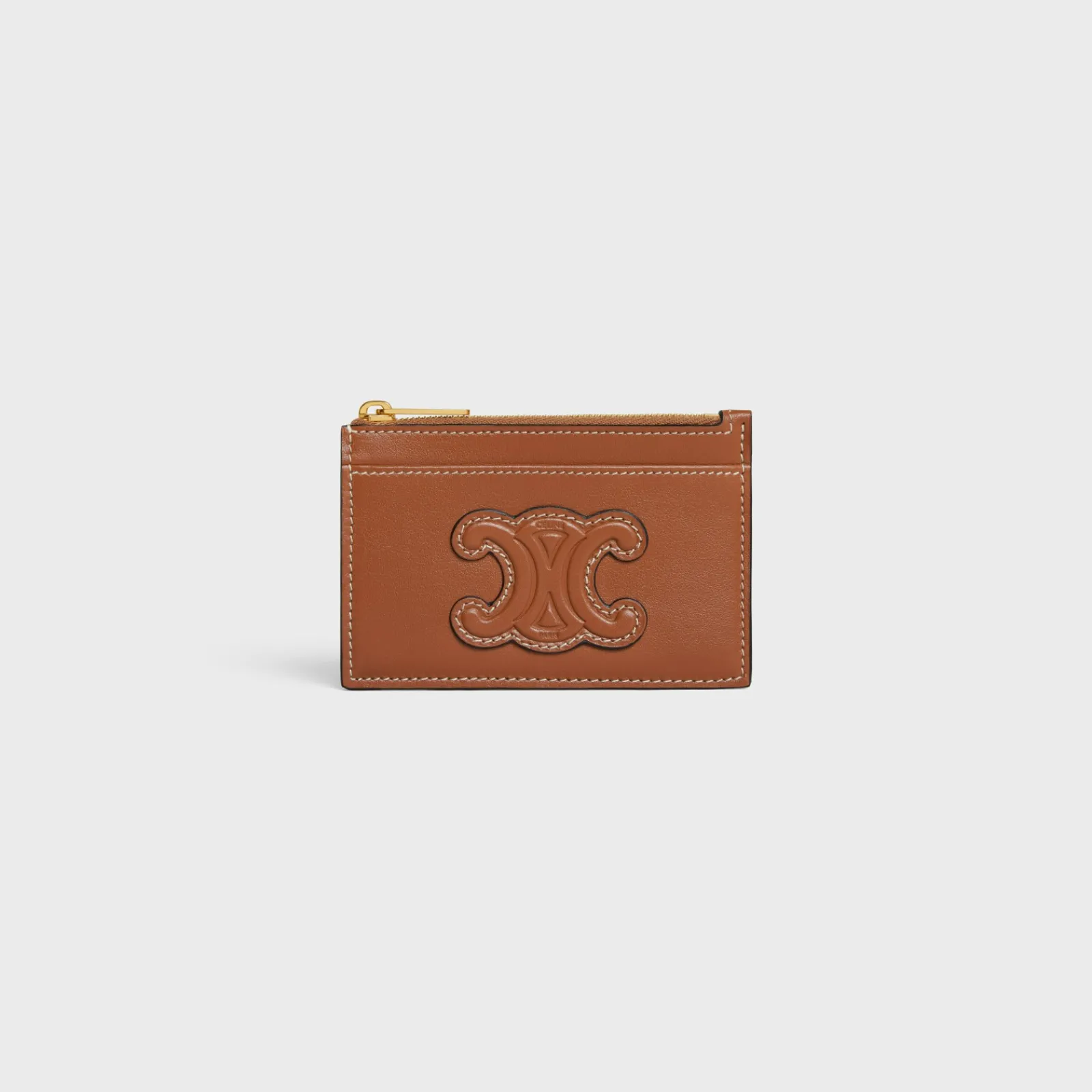 Online Zipped Card Holder in smooth lambskin Women More Lines·Cuir Triomphe | Categories·Coin And Card Holders
