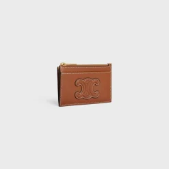 Online Zipped Card Holder in smooth lambskin Women More Lines·Cuir Triomphe | Categories·Coin And Card Holders