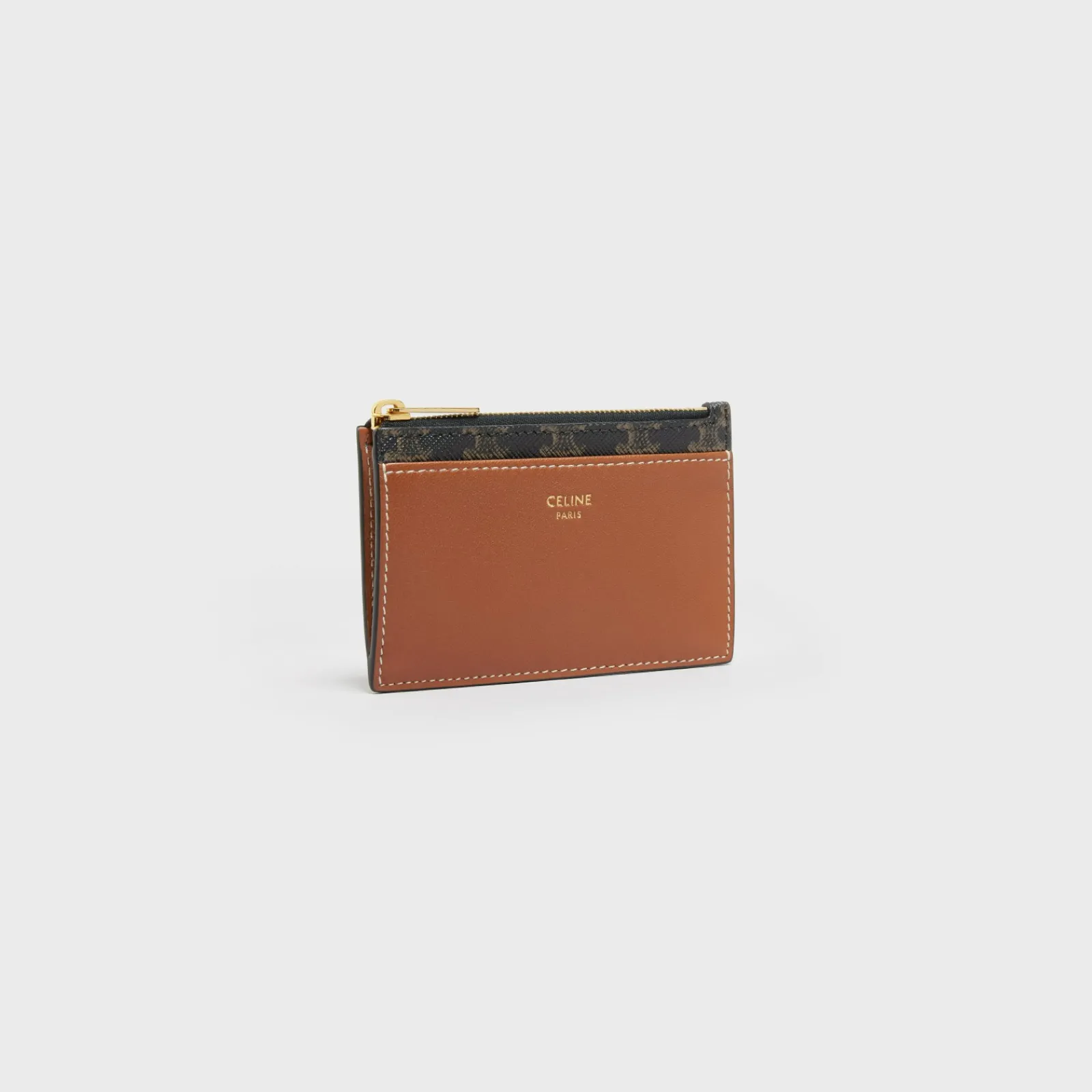 Hot Zipped Card Holder in Triomphe Canvas and Lambskin Women Triomphe Canvas | Categories·Coin And Card Holders