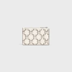 Fashion Zipped Card Holder in Triomphe Canvas AND Lambskin Triomphe Canvas | Categories·Oin And Card Holders
