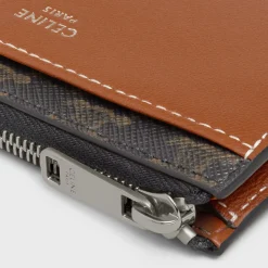 Discount Zipped Card Holder in Triomphe Canvas and Lambskin Triomphe Canvas | Essentials
