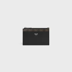 Outlet Zipped Card Holder Triomphe Canvas & Lambskin Triomphe Canvas | Essentials