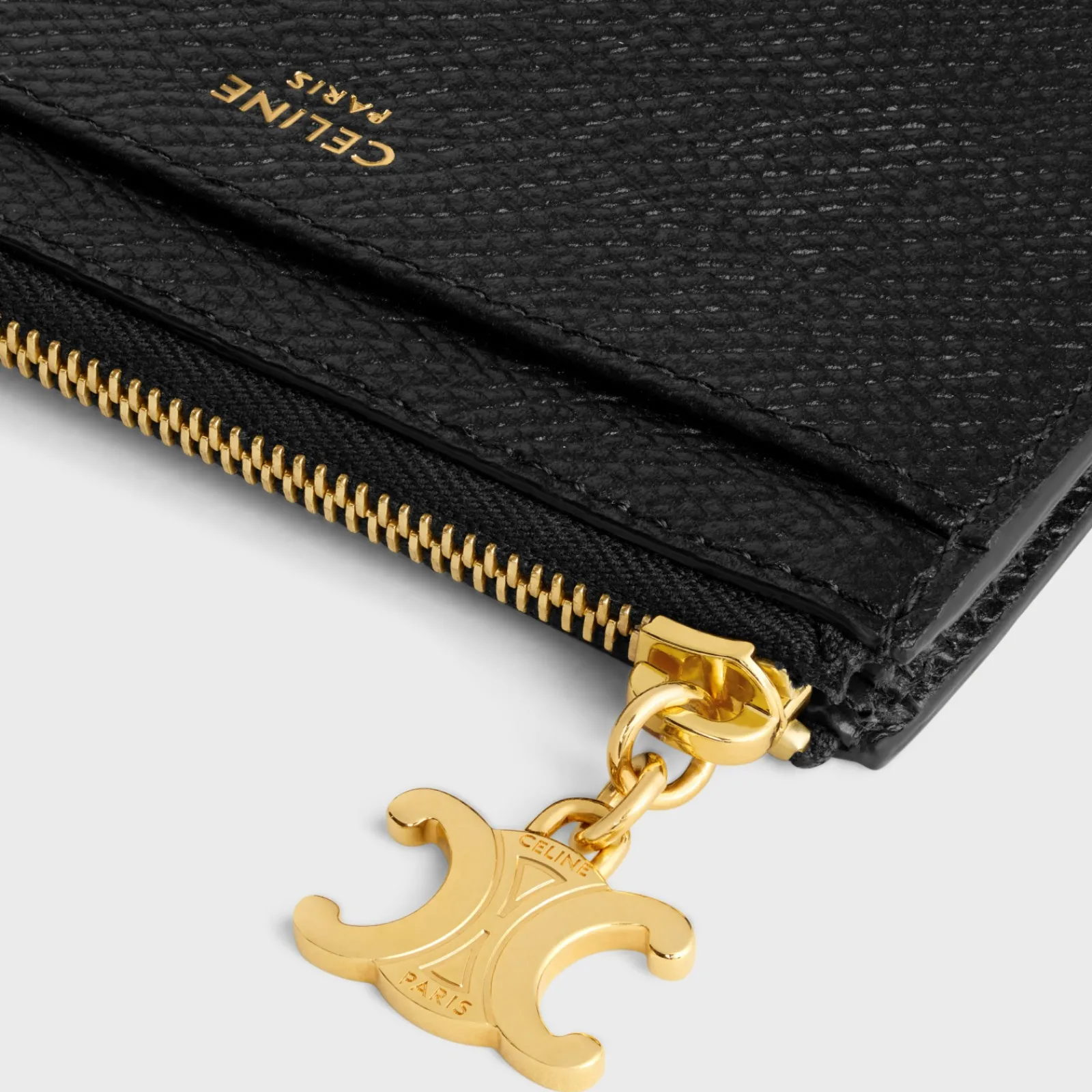 Sale ZIPPED CARD HOLDER TRIOMPHE CHARMS in GRAINED CALFSKIN Women Triomphe | Categories·Wallets