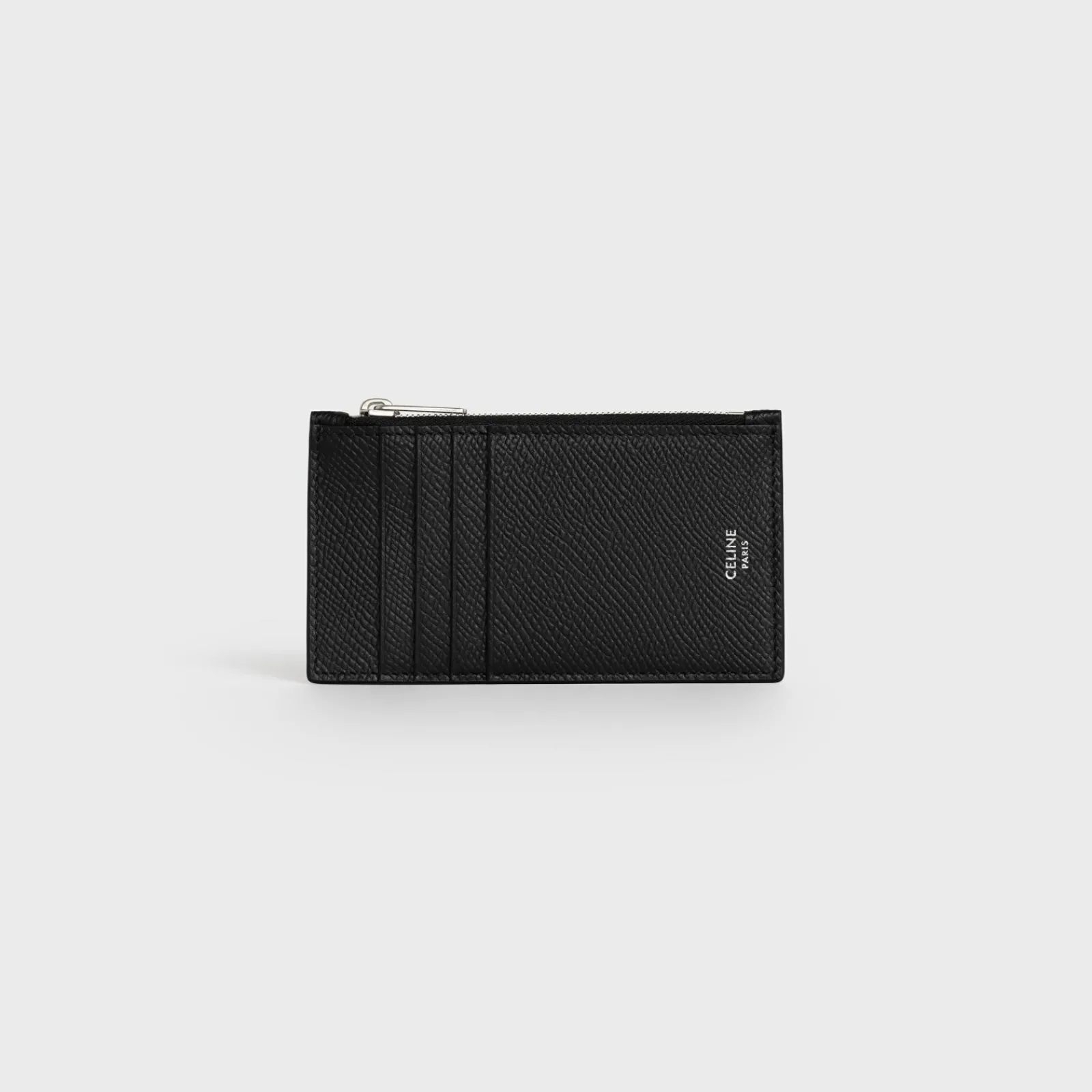 New Zipped compact card holder in Grained calfskin Essentials | Categories·Oin And Card Holders