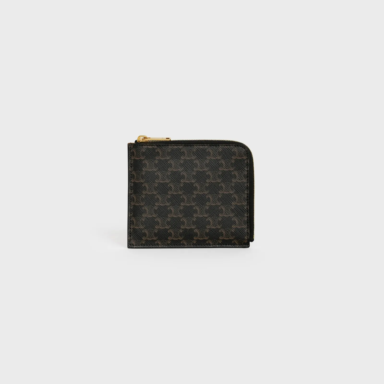 Sale Zipped Purse with removable card holder in Triomphe Canvas and Lambskin Triomphe Canvas | Essentials